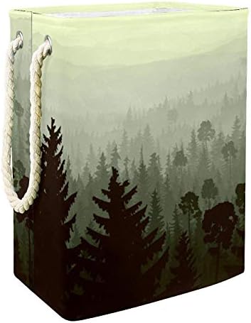 Inhomer pejzaž divlje crnogorične šume u jutarnjoj magli 300D Oksford PVC vodootporna odeća korpa velika korpa za veš za ćebad igračke
