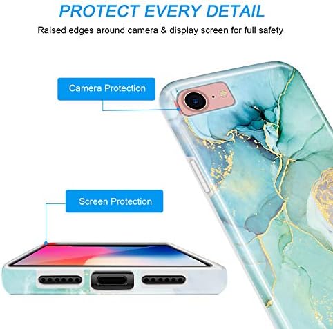 Luolnh iPhone SE 2022 Case / iPhone SE 2020 futrola, iPhone 7 8 Case, mermerni dizajn, otporan na udarce TPU mekana futrola gumena