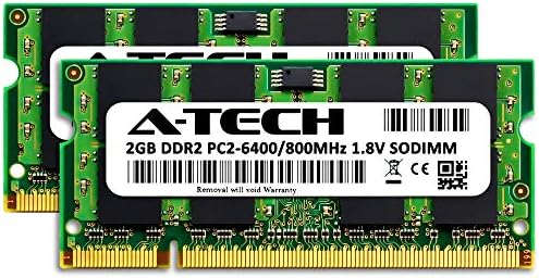 A-Tech 4GB DDR2 800MHz SODIMM PC2-6400 1.8V CL6 200-pin ne-ECC nebufernog kompleta za nadogradnju memorije laptop RAM memorije