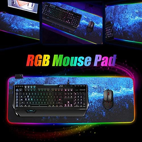 Fansipro Prevelizirana RGB šarena LED rasvjetna tastatura za igranje za igranje miša za PC laptop, 300 * 800 * 3, plava