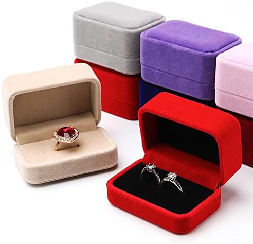 Skladištenje luksuzni kvadratni baršunasti par dvostruki prsten nakit kutija nakita Slučaj futrole Pakovanje vjenčano čuva na minđuše