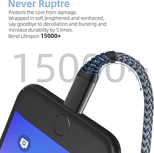 MFI certificirani gromobranski kabel 3 pakovanje 6 ft iPhone punjač Brzo punjenje kabl najlonska pletenica iPhone dugi kompatibilni
