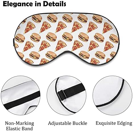 Pizza Hamburger Funny Sleep Maska za oči Soft Biceofook navlaka za oči s podesivim noćnim sjenilom za muškarce za muškarce