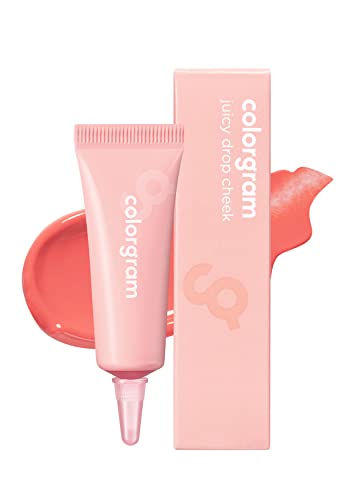 Colorgram Juicy Drop Cheek 02 Dewy Peach | Liquid Blush & Highlighter za obraze, boja Rouge, Daily Makeup, kremasto rumenilo, Coral