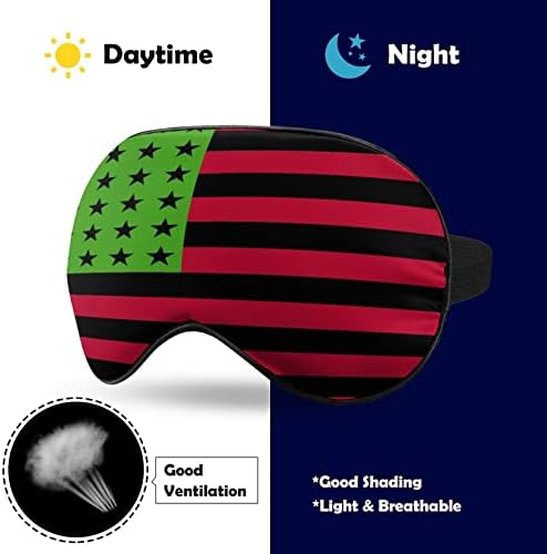 Pan afrička američka zastava Spava za spavanje za spavanje maska ​​Slatka sjenka za sjenila smiješna noćna pokrivača s podesivim kaišem