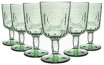 Bormioli Rocco Romantični Set Od 6 Čaša Za Stemware, 10.75 Oz. Kristalno Staklo U Boji, Pastelno Zeleno, Proizvedeno U Italiji.