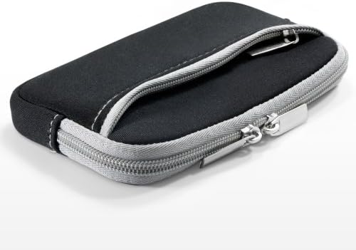 Boxwave Case kompatibilan sa LG Premier Pro - Softsuit sa džepom, mekani torbica Neoprene poklopac sa zatvaračem za zatvarač za LG Premier Pro - Jet Black sa sivom oblogom