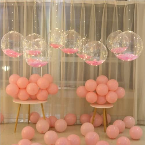 10 pakovanja LED Bobo balona,prozirni LED Baloni za osvjetljavanje, baloni sa mjehurićima u stilu helijuma sa žaruljama za dekoracije