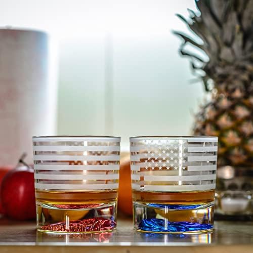 Greenline roba američka zastava Decor USA naočare-sa patriotskim orlom-10 oz Tumbler Set - Američki tematski set viskija-obojena 3d