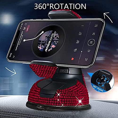 Bling držač za telefon u automobilu, LYCARESUN 360°[podesiv & amp; stabilan] kristalni univerzalni nosač za telefon za automobil,