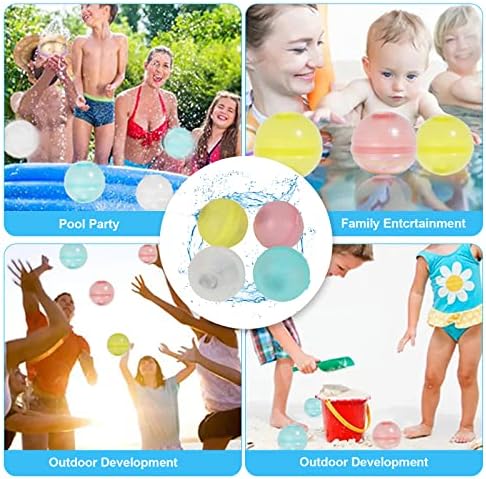 8pcs vodeni baloni za višekratnu upotrebu, silikonske ljetne vodene igračke na otvorenom na otvorenom, vodena kugla za vodu Ealy Brzo punjenje i samo-brtvljenje, vodene bombe za djecu Odrasli vodeni materijal