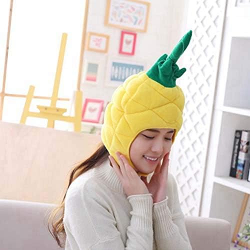 Amosfun kapa od ananasa Tropski šešir od ananasa smiješni plišani šešir kapa za zabavu voćna pokrivala za glavu Foto rekvizit za Luau