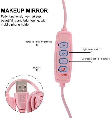 VALICLUD držač telefona svjetlo za mobilni telefon ogledalo za šminkanje Fleksibilno svjetlo ogledalo LED osvijetljeno toaletno ogledalo