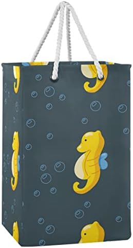 DOMIKING velika korpa za veš sa ručkama - okeanske životinje Seahorse kanta za odlaganje sklopive korpe za odeću za spavaonicu spavaća