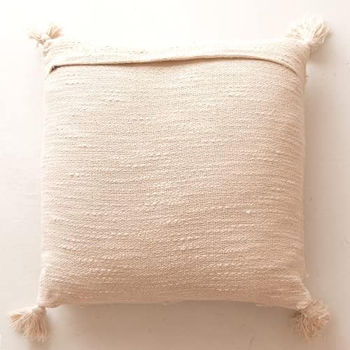 Banilla set od 2 boemski ukrasni jastuk za bacanje 18x18 | pamučni boho jastuk savršeni za krevet ili kauč | Ručni rezbareni
