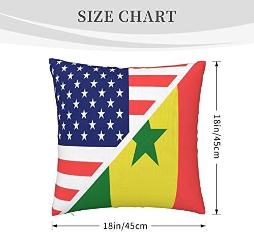 Kadeux America i Senegal zastava jastučni umetci 18x18 inčni jastuci za bacanje u umetanje pokrivača jastuka za trgu