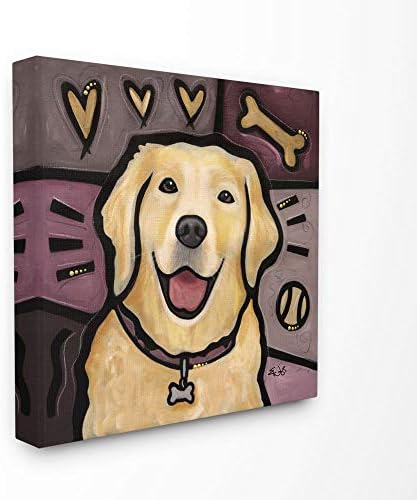 Stupell Industries Pink Purple Golden Labrador Pas Paing Pet Painting, dizajn umjetnika Eric Wuaugh Wall Art, 17 x 1,5 x 17, platno