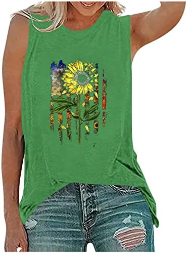 lcepcy ženska američka zastava Tank Top labava Ležerna bluza bez rukava 2023 ljetna trendi majice sa uzorcima Tees