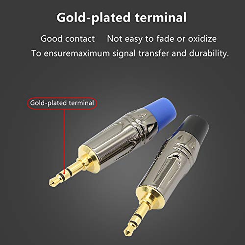 Gelrhonr 3,5mm muški utikački slušalica Audio priključak, 3-polni 3,5 mm TRS popravak zamjenskih tipa za lemljenje DIY AUDIO kabel
