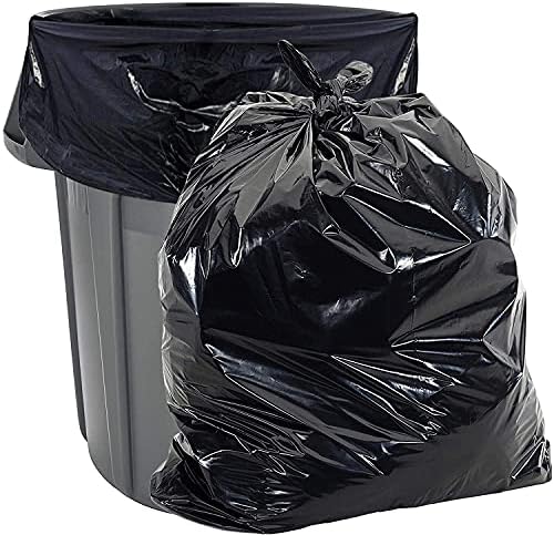 Aluf plastika galona veličine 55-60 obično crne teške vrećice za smeće - pakovanje od 100 - za izvođač, vanjsku, građevinarstvo i