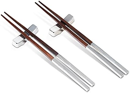 Set od 2 sa naslonima, prilagođeni personalizovani štapići za jelo, laserski gravirani štapić za jelo, posrebrena drška, bambusovo