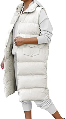 Ženski dugi zimski kaput vest prsluk toplotni jakni prsluk prekriven dugim kaputima ženskim kaputima za zimsku plus veličinu