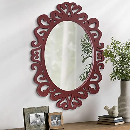 Aoaopq ogledala za Zidna ogledala malo ovalno Drvo viseće ogledalo Vintage barokni Art Retro dekorativno ogledalo za kućni Seoski