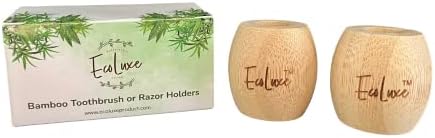 EcoLuxe Mini Bamboo organski prirodni držač za četkicu za zube, kozmetičku četkicu, brijače, 2 pakovanja