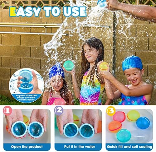 Scuatanbe 12pcs magnetske balone za višestruko zaptivanje Vodene bombe Vanjske igračke za djecu 4-8, punjenje vodostaja kuglice za