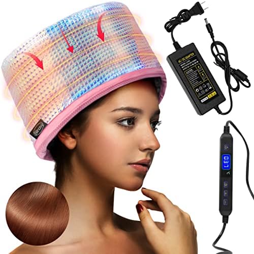 Aparat za kosu za crnu kosu, kapa za grijanje za dubinski regenerator podesiva temperatura & amp; Podešavanje tajmera, električni