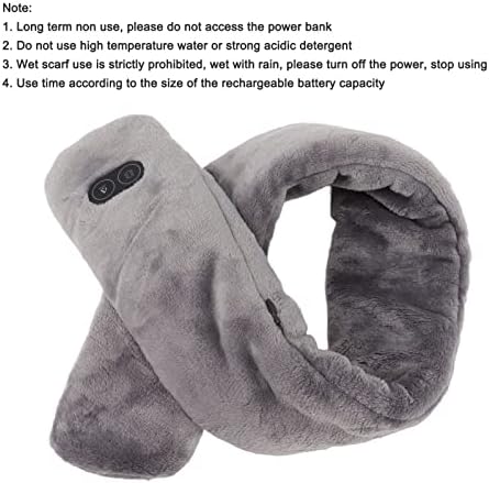 FECAMOS USB Powered Scarf za grijanje, grijani vrat jastučić za vibraciju masaža Bollost reljef mekani prozrači za vanjsko za starije