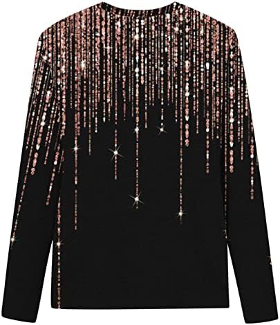 lcepcy Casual Tunic Tops za žene Glitter grafički štampani T Shirt okrugli vrat 3/4 rukav bluze 2023 Summer pulover
