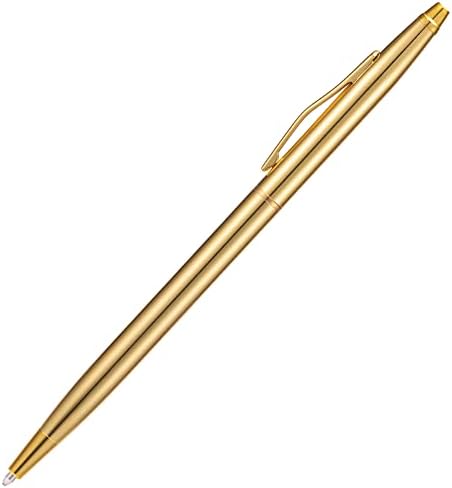 Wikult 6 komada Zlatna tanka metalna hemijska olovka, 1mm crno mastilo srednje tačke glatko pisanje, za gosta Vjenčanja studenta poslovne