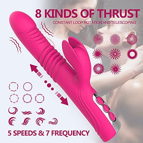 Gurnuti zečji vibrator, g. Spot klitorika, pulsirajući dildo 5 snažne brzine guranja 8 vibracijski modovi vaginskih bradavica stimulator
