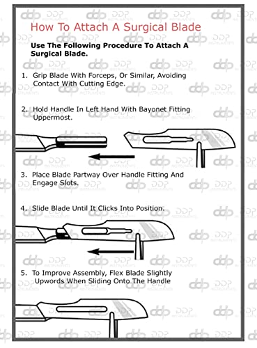 DDP Scalpel oštrice 10 uključuje 3 metalnu ručicu - pogodno za dermaplaning, zanate, instrumente / opremu od 100