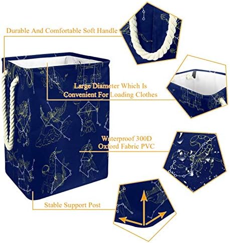 Inhomer zodijački simboli i sazviježđa 300D Oxford PVC vodootporna odjeća korpa velika korpa za veš za ćebad igračke za odjeću u spavaćoj