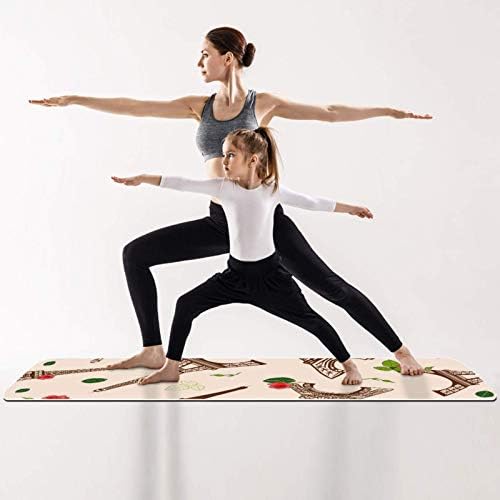 Unicey debeli Neklizajući vježbe & amp; fitnes 1/4 yoga mat sa Eiffelov toranj Paris Print za Yoga Pilates & amp ;Pod fitnes vježbe