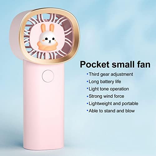 Biitfuu ručni ventilator, džepni ventilator poklon pomoćnik za šminkanje punjivi modni ABS sa 3 zupčanika za jogu