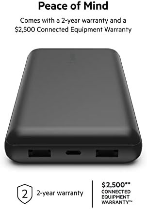 Belkin USB-C prijenosni punjač 20,000 mAh, 20k Power Bank sa USB-C ulaznim izlaznim Portom i 2 USB-a porta sa uključenim USB-C na