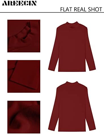 Areecin ženske rubneck vrhove dugih rukava majice slim ugrađeni casual pulovers tee osnovni vrhovi