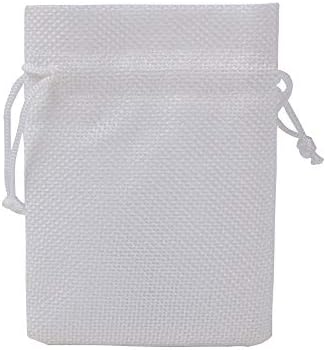 Bezall 50pcs Bijela burlap torbe 5x7 inča, posteljina nakit poklon vrećice JUTE vreće božićne torbe za vjenčanje
