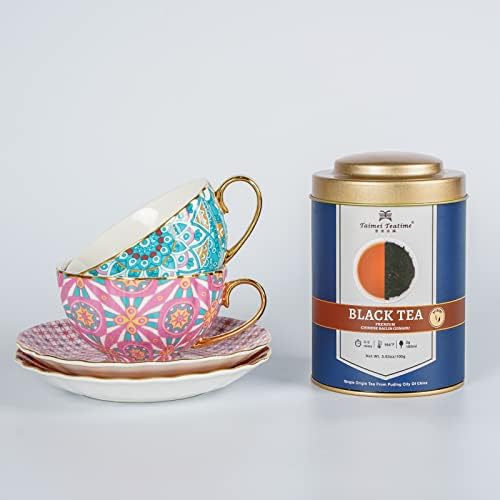TAIMEI TEATIME porculanske čajne čajne čajne čajeve i tanjire sa kineskim crnim čajem