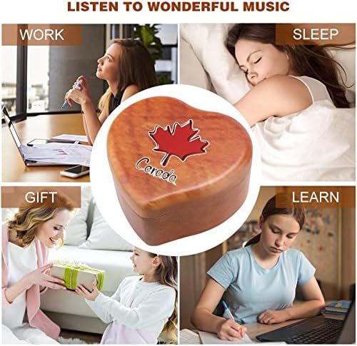 Kanada Maple Dostavite srce Music Box Drvene muzičke kutije Najbolji poklon za godišnjica božićna rođendan