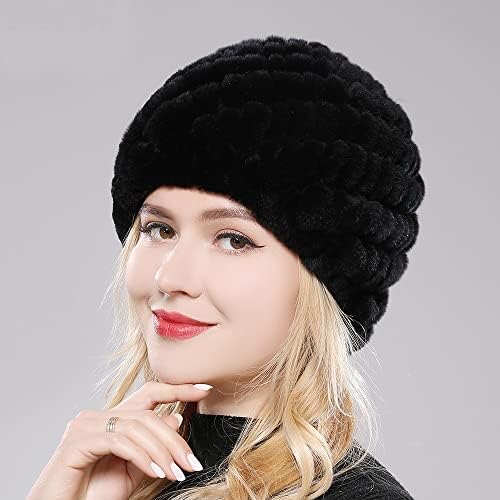 Zimski ženski prirodni šešir snežna kapa zimski šeširi za žene topla devojka pravi pleteni Skullies Beanies šešir