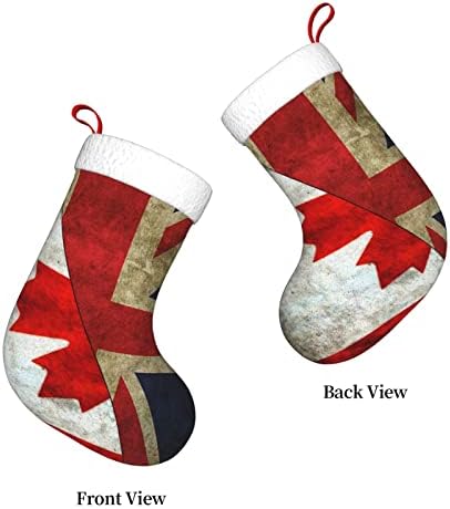 QG ZZX Kanada Britanski zastava Božićne čarape Xmas Čarape Kamin Viseća čarapa 18 inča Dekoracija za odmor