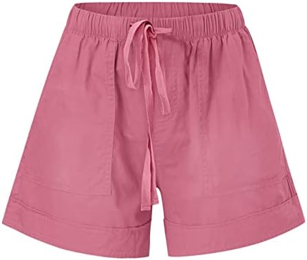 Attine ljetni šorc za žene sa vezicama elastični struk obične šorc boje na plaži lagane kratke pantalone sa džepovima