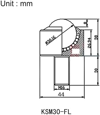 Yuzzi univerzalni kondukcijski kuglica CATERSMALL CULL Okrugli kotači KSM30-FL M16 Nožioci za vijak 200kg hardver 1pcs