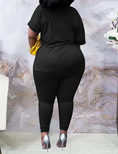 Ženska kauzal plus veličine 2 komada odjeća za romper V rect proret t majice na vrhu kratke hlače seksi klupski kombinezon