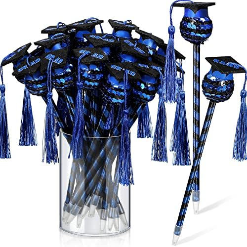 24 kom diplomirana kapa hemijska olovka, Čestitam grad Rollerball olovka smiješna poklon za diplomsku zabavu s plavim Gel mastilom