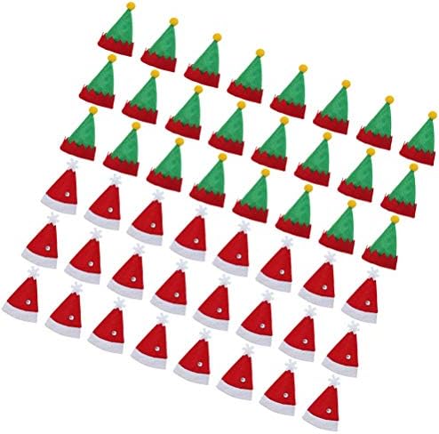 ABOOFAN 48kom Mini Božić kape modni Božić Lollipop kape Lollipop Wraps Toppers Candy pakovanje kape vino boca kape Božić ukras